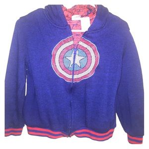 Marvels captain America sweatshirt wth hood